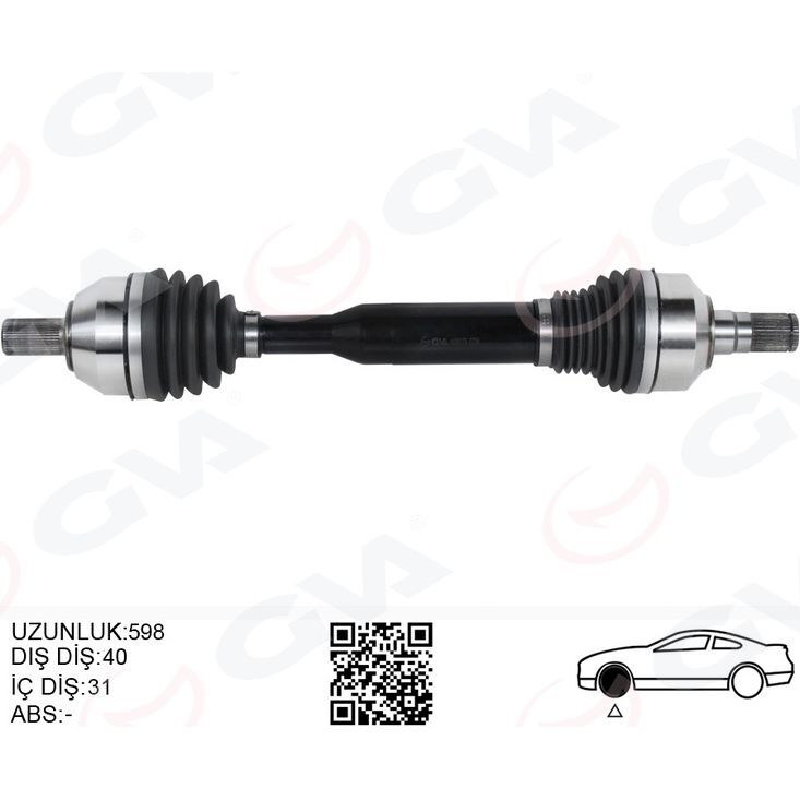 GVA ÖN AKS KOMPLE SOL VOLVO XC60 I 10>15 D3-D4-T5-T6 XC60 II 15> D4 OTOMATİK ŞANZIMAN 8 VİTES (31325110)