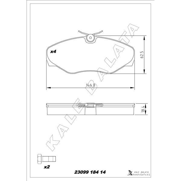 KALE BALATA ÖN BALATA RENAULT TRAFIC II 01> OPEL VİVARO 01> (4106000QAE)