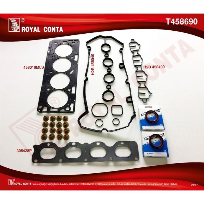 ROYAL ÜST TAKIM CONTA REİNZ KEÇELİ SUBAP LASTİKLİ ASTRA H-J-INSIGNIA 1.6 16V 116HP A16XER-Z16XER (6606019)