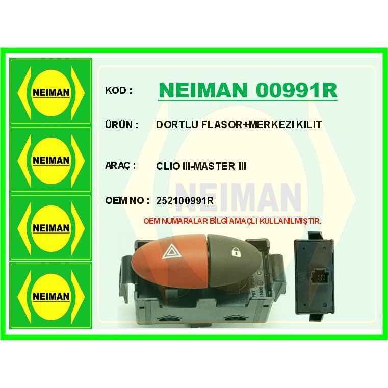 BESCHER DORTLU FLASOR MERKEZI KILIT CLIO III-MASTER III (252100991R)