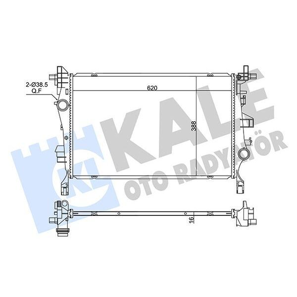 KALE RADYATOR SU RADYATÖRÜ FIAT 500X-JEEP RENEGADE 1.4 1.3/1.6MTJ 14 > MT BRAZING 620X388X16 (51965899)
