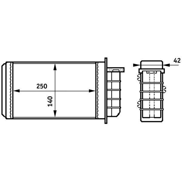 MAHLE KALORİFER RADYATÖRÜ BRAVO 95-01 BRAVA 95-01 MAREA 96-02 250X140X42 (46721967)