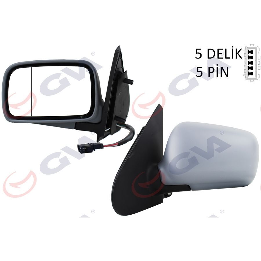 GVA DIŞ DİKİZ AYNASI SOL POLO 94> ELEKTRİKLİ ISITMALI KONVEKS 5 FİŞ VM-184L (6N1857507AGRU)