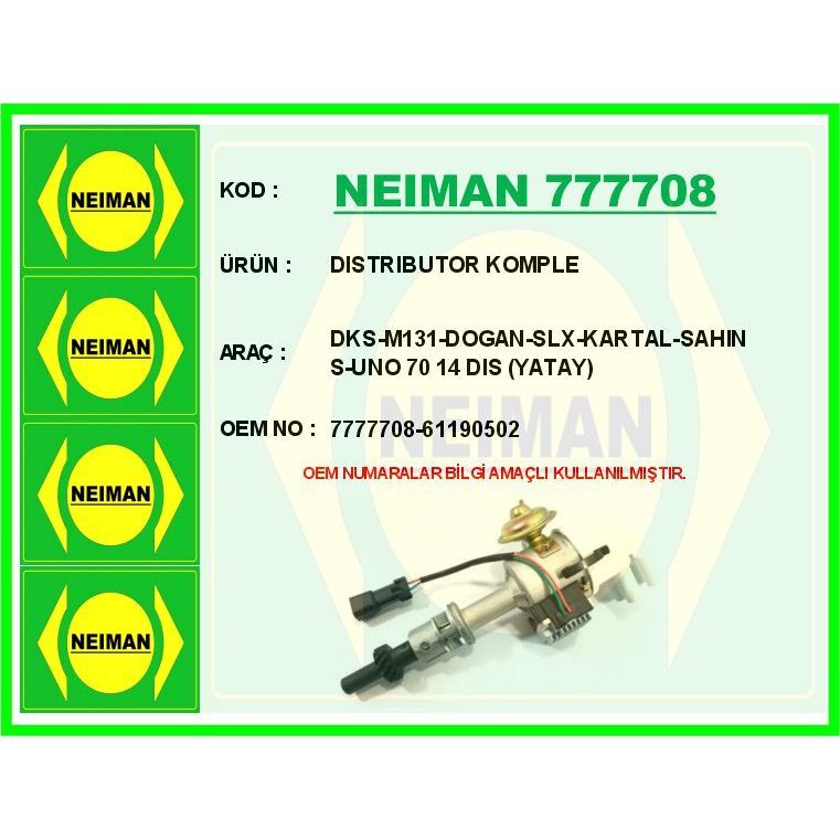 BESCHER DISTRIBUTOR KOMPLE DKS-M131-DOGAN-SLX-KARTAL-SAHIN S-UNO 70 14 DIS YATAY (61190502)