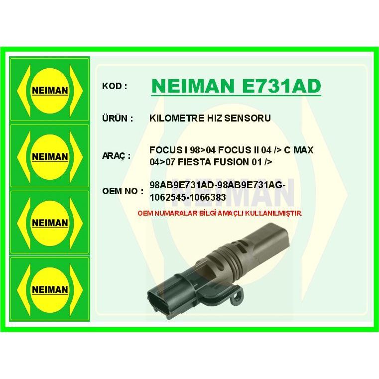 BESCHER KILOMETRE HIZ SENSORU FOCUS I 98>04 FOCUS II 04 /> C MAX 04>07 FIESTA FUSION 01 /> (106)
