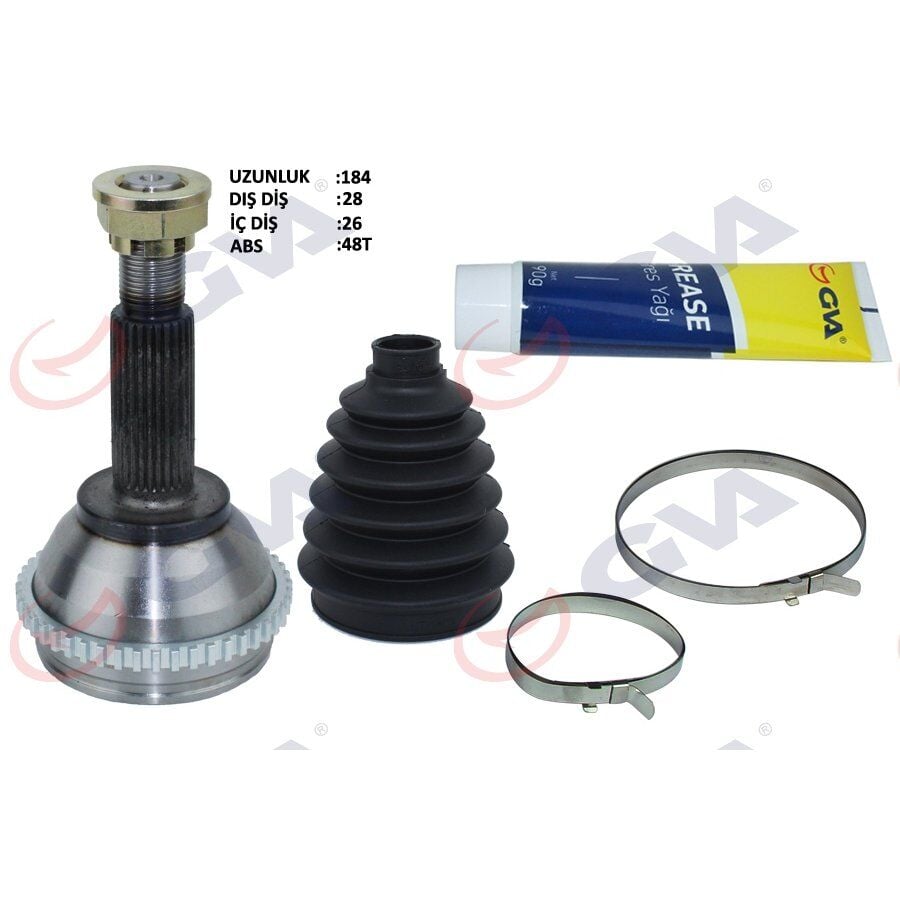 GVA AKS KAFASI DIŞ ÖN FORD TRANSİT 2.0 00-06 ABS Lİ 48DİŞ 28X26X57 184.5MM (4602019)