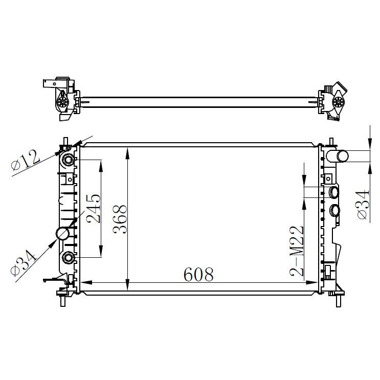 ORIS RADYATÖR VECTRA B AC KLİMASIZ MEK OTOM BRAZİNG 608X358X26 (1300159)
