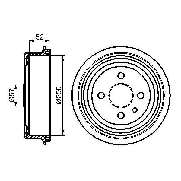 BOSCH ARKA KAMPANA VECTRA A 89 95 ASTRA F 91 98 1.4-1.6-1.8-2.0 LACETTI 05 13 242X200X53X100 4DL 568054-91024352 (568039)
