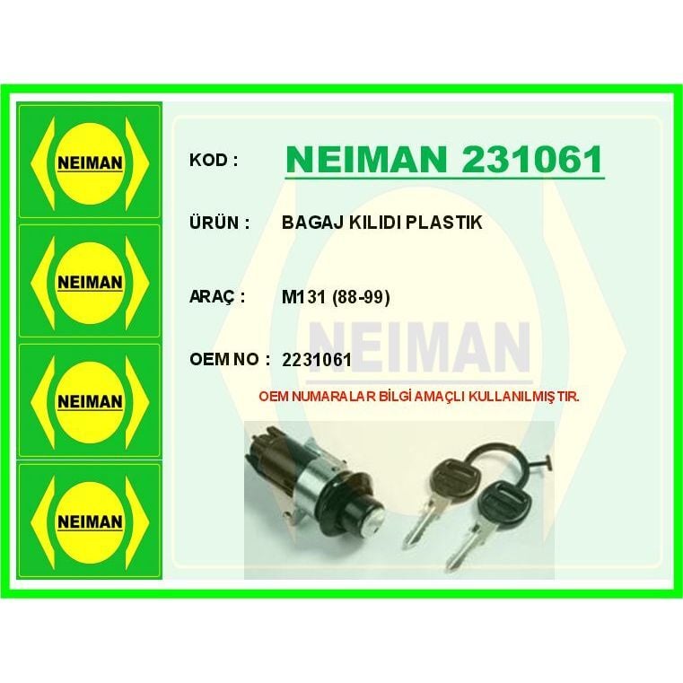 BESCHER BAGAJ KILIDI PLASTIK M131 88-99 (02231061)