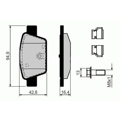 SANGSIN ARKA FREN BALATASI FIAT STILO 02 LINEA 07 BRAVO II 07 14 ALFA ROMEO MİTO 08 MULTIPLA 99 (77362768)
