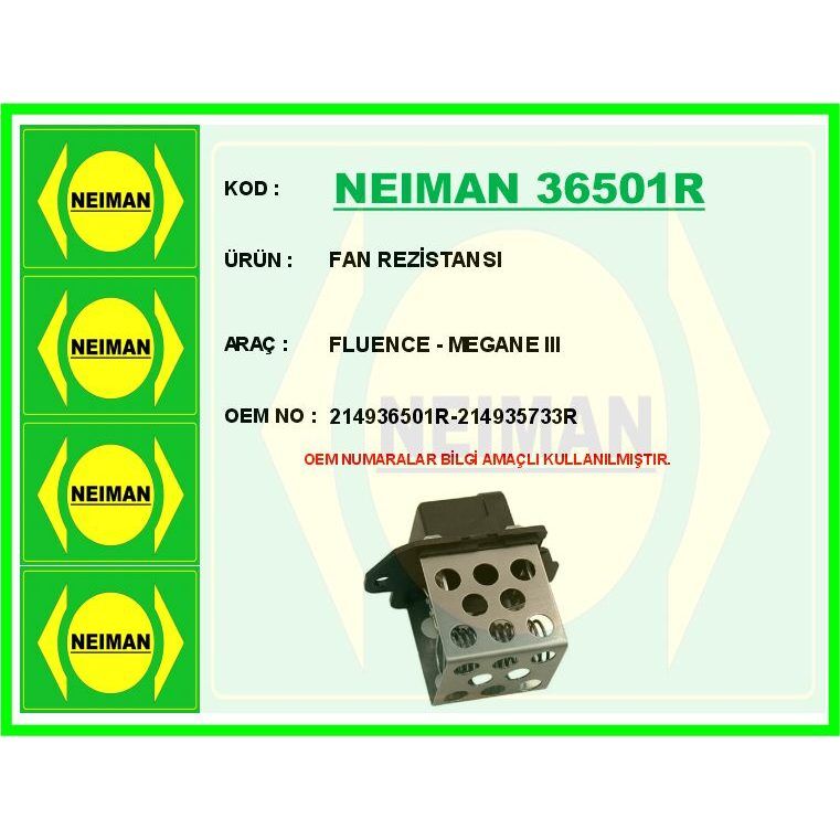 BESCHER FAN REZİSTANSI FLUENCE - MEGANE III (214935733R)