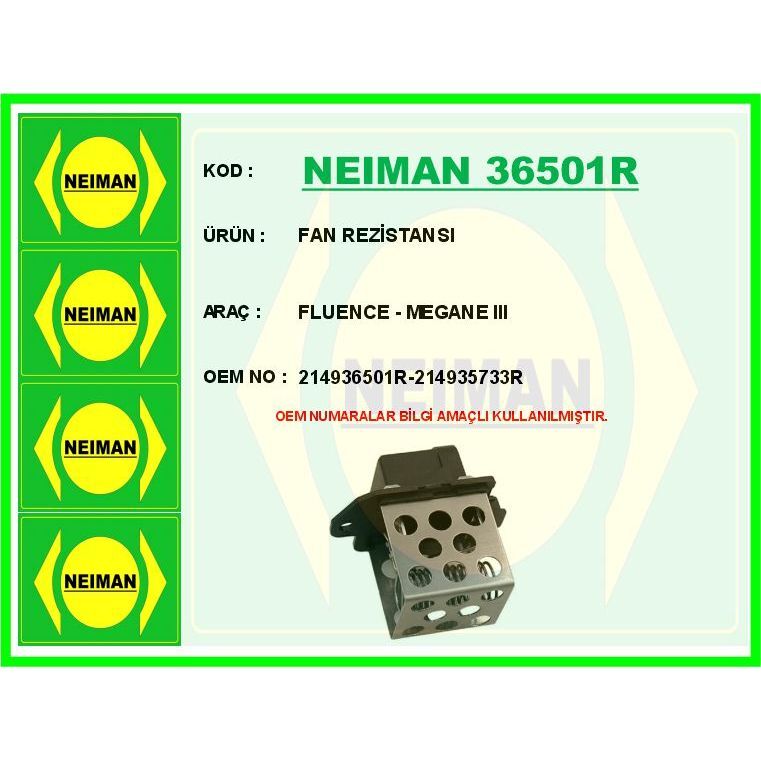 BESCHER FAN REZİSTANSI FLUENCE - MEGANE III (214935733R)