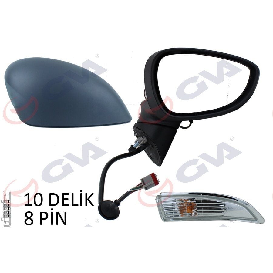 GVA DIŞ DİKİZ AYNASI SAĞ FIESTA 12 ELEKTRİKLİ ISITMALI KATLANIR SİNYALLİ ASTARLI ASFERİK 10 FİŞ VM-6326NEBAR 1748313 (C1BB17682GA)