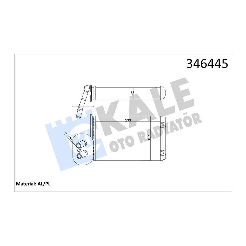 KALE RADYATOR KALORİFER RADYATÖRÜ VW TRANSPORTER T4 1.9D-TD-2.0D-2.4D-2.5D-TD ÖN 234X157X42 AC (701820031)