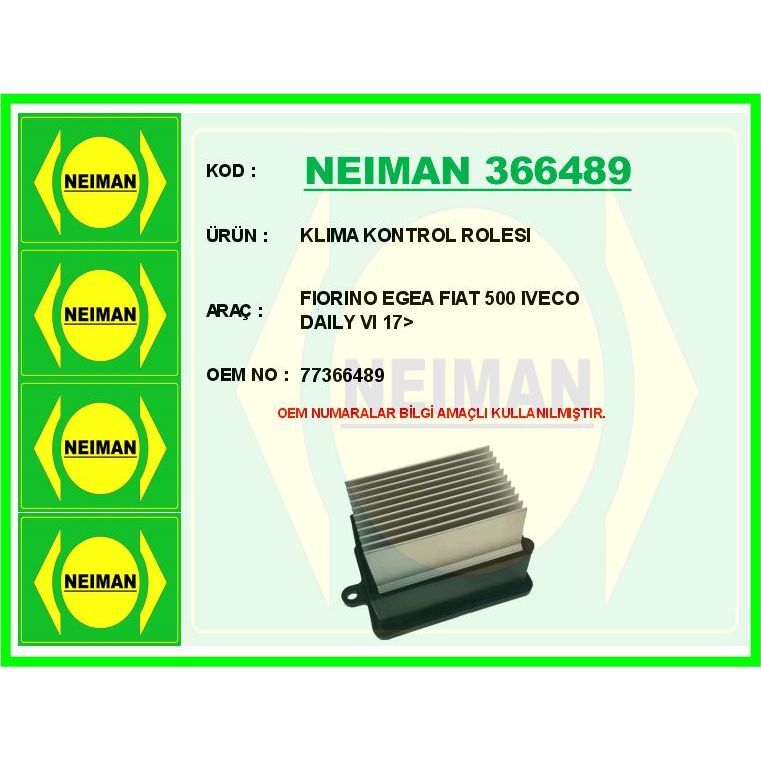 BESCHER KLIMA KONTROL ROLESI FIORINO EGEA FIAT 500 IVECO DAILY VI 17> (77366489)