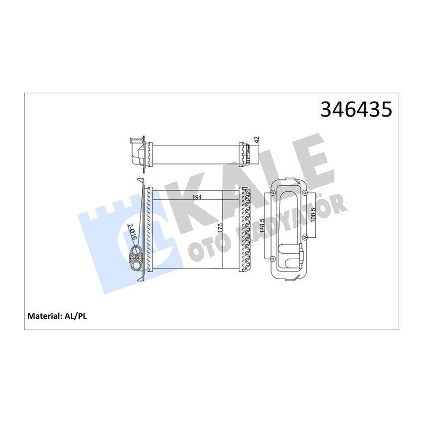 KALE RADYATOR KALORİFER RADYATÖRÜ VOLVO 850 91-96 C70 98-05 S70 97-00 V70 97-00 (9144221)