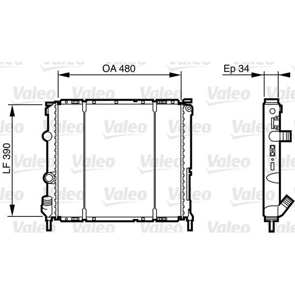 VALEO RADYATÖR CLIO II 98 KNG 98-03 AC MEK 480X390X34 (7700417175)