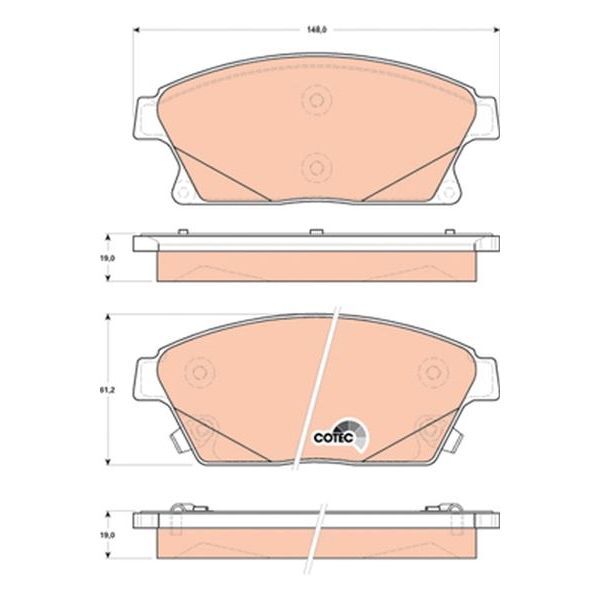 TRW ÖN FREN BALATASI ASTRA J 10 MOKKA 13 ZAFIRA C 11 CRUZE 09 TRAX 11 16 İNÇ 300MM (13412810)