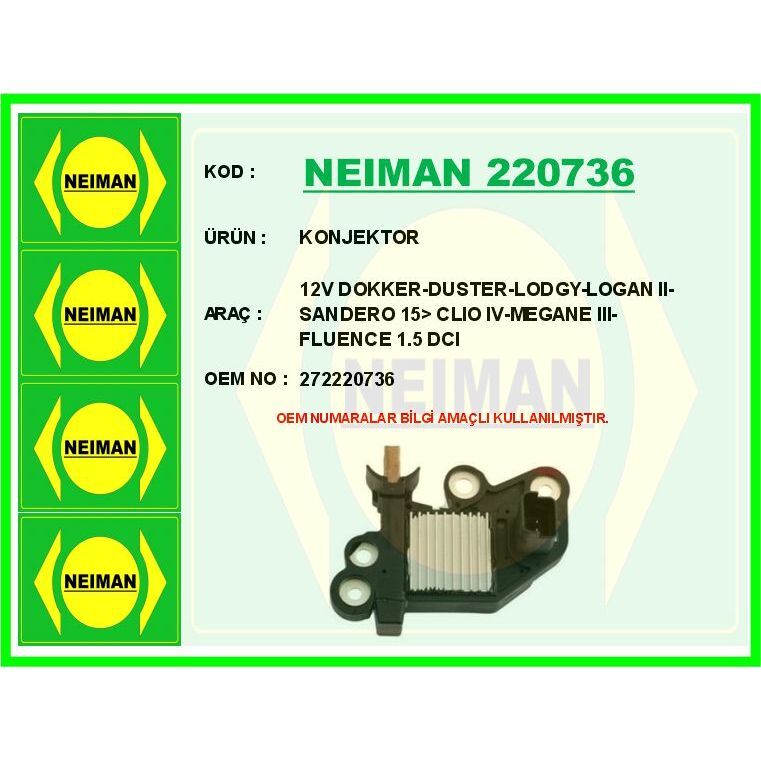 BESCHER KONJEKTOR 12V DOKKER-DUSTER-LODGY-LOGAN II-SANDERO 15> CLIO IV-MEGANE III-FLUENCE 1.5 DCI (272220736)