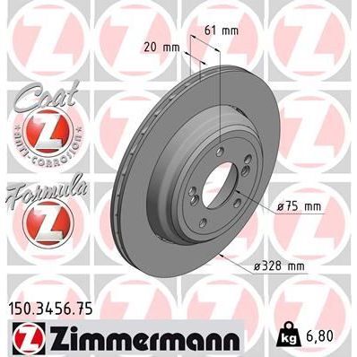 ZIMMERMANN FREN DISKI ARKA SAG BMW M5 E39 (34212228802)
