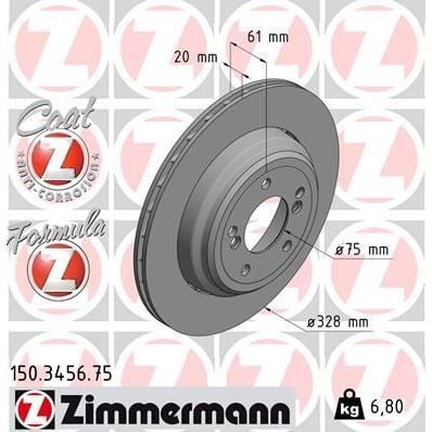 ZIMMERMANN FREN DISKI ARKA SAG BMW M5 E39 (34212228802)