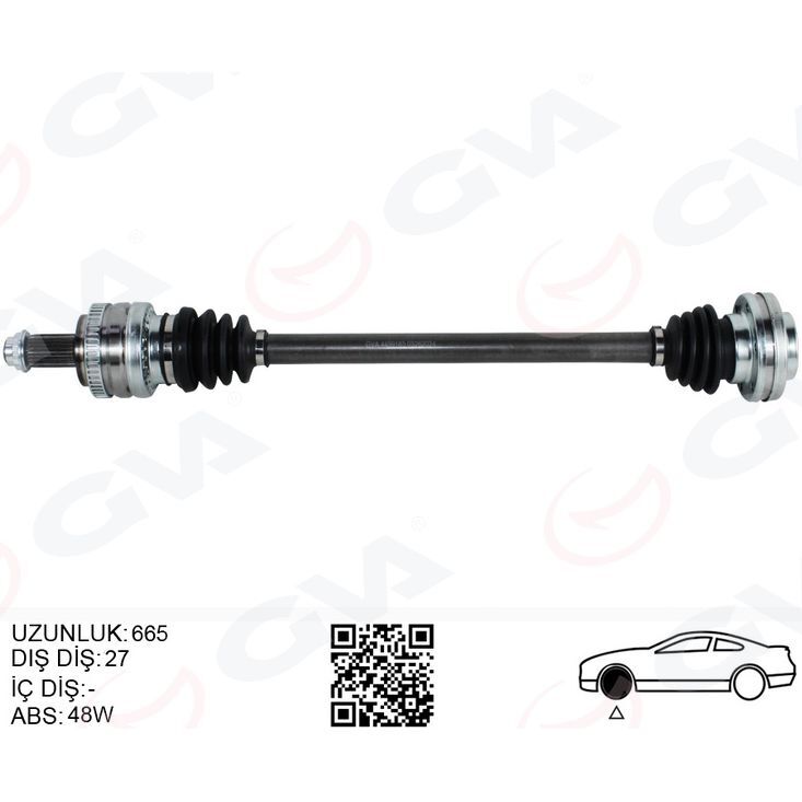 GVA KOMPLE AKS ARKA SAĞ BMW E81 E82 E87 E90 E91 E92 E93 665MM OTOM. SANZ. (33217523960)