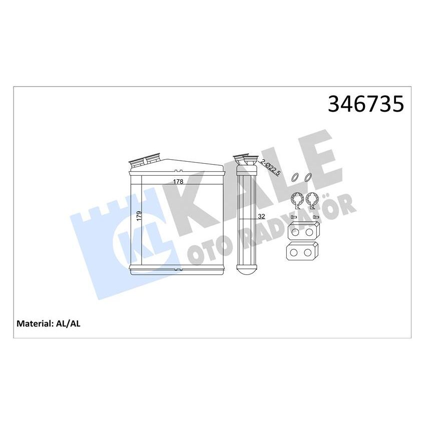 KALE RADYATOR KALORIFER RADYATORU 204DTD AJ20D4 DISCOVERY SPORT L550 FREELANDER 2 L359 R.R EVOQUE L538 VOLVO V60 I S80 2 S60 2 (30767275)