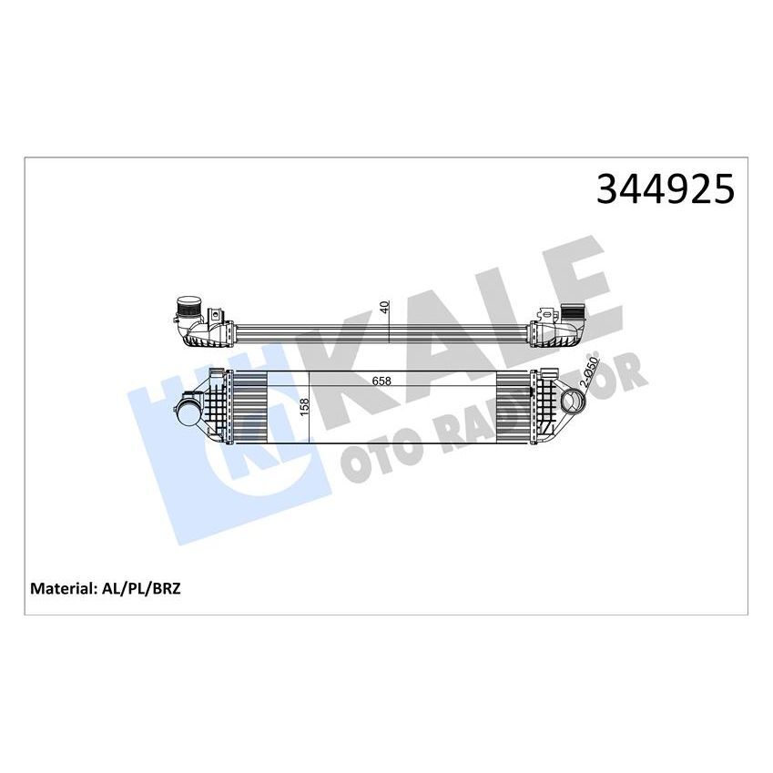 KALE RADYATOR TURBO INTERCOLL RADYATORU MONDEO IV 07 14 S MAX GALAXY 06 1.6 ECOBOOST VOLVO V70 III 135 T4 10 15 V60 I 155. 157 T4F 11 15 S80 II 124 T4F 11 15 S60 II 134 T4F-T3-T4 11 15 (1714385)