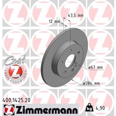 ZIMMERMANN FREN DISKI ON MERCEDES C-CLASS W202 93>00 (A2024210212)