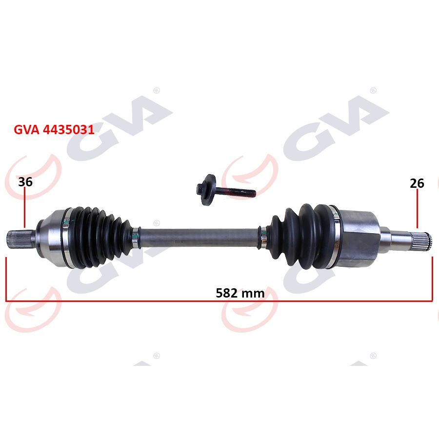 GVA ÖN AKS KOMPLE SOL FORD FOCUS II 1.6TDCİ 04>11-CMAX 1.6TDCİ 04>11 VOLVO S40 II 04>12 S40 II 544 05>12 V50 545 05>12 1.6D-1.8-2.0D 26X36X583MM (1682285)