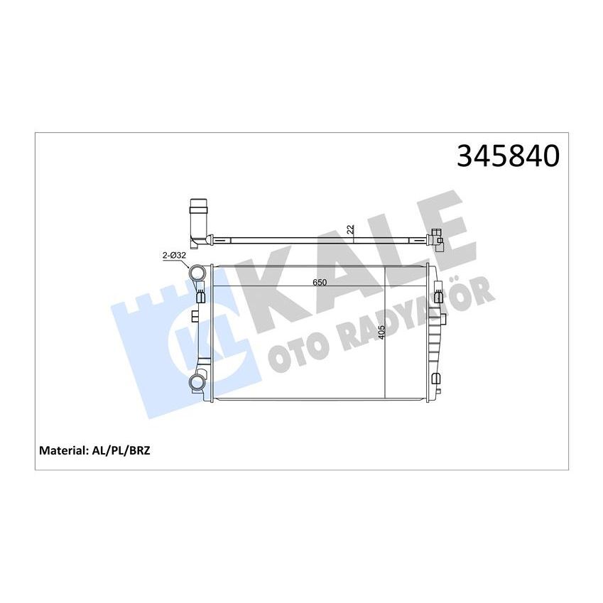 KALE RADYATOR RADYATÖR GOLF VII-A3-LEON 1.2-1.4-1.6TDİ 12 MEK AL/PL/BRZ (5Q0121251EM)