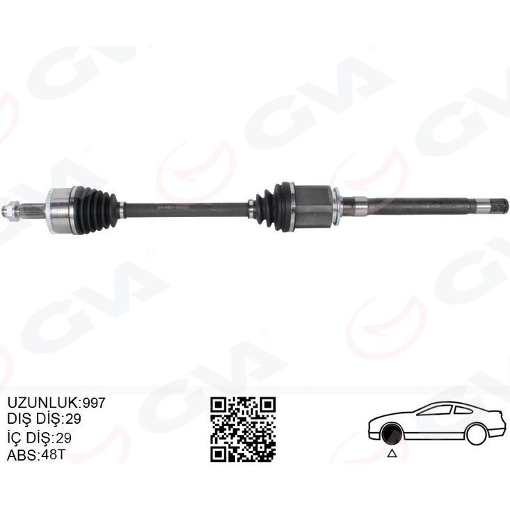 GVA KOMPLE AKS ÖN SAĞ DISCOVERY 3 L319 DISCOVERY 4 L319 R.R SPORT I L320 997MM (LR047292)