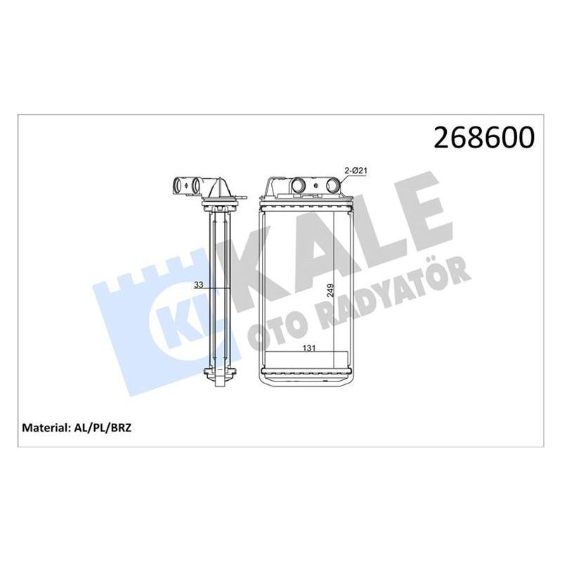 KALE RADYATOR KALORİFER RADYATÖRÜ PALIO-ALBEA 248X132X33 1 SIRA ALB SİSTEM (46723061)