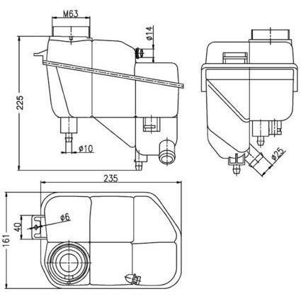 MAHLE RADYATOR YEDEK SU DEPOSU MERCEDES C219 W211 S211 (A2115000049)