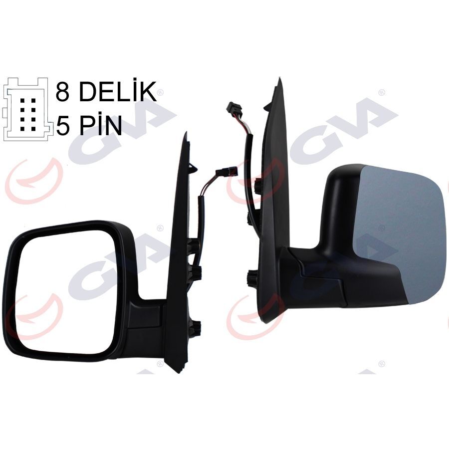 GVA DIŞ DİKİZ AYNASI SOL FIORINO-BIPPER-NEMO 07> ELEKTRİKLİ ISITMALI ASTARLI KONVEKS 5 FİŞ VM-6115EHPL (735460571)