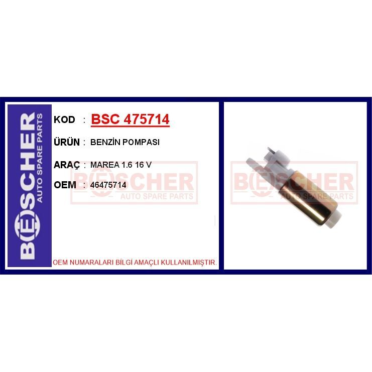 BESCHER BENZİN POMPASI MAREA 1.6 16 V (46475714)