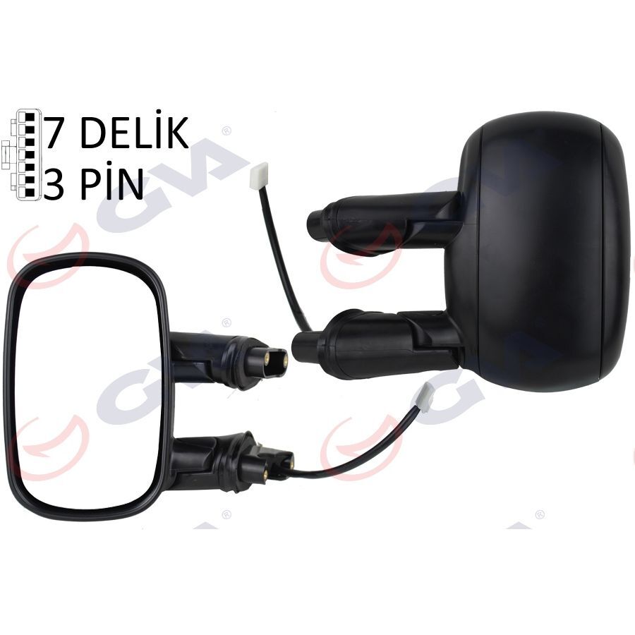 GVA DIŞ DİKİZ AYNASI SOL ELEKTRİKLİ ASTARLI FIAT DOBLO 00>10 KONVEKS 3 FİŞ (735296234)