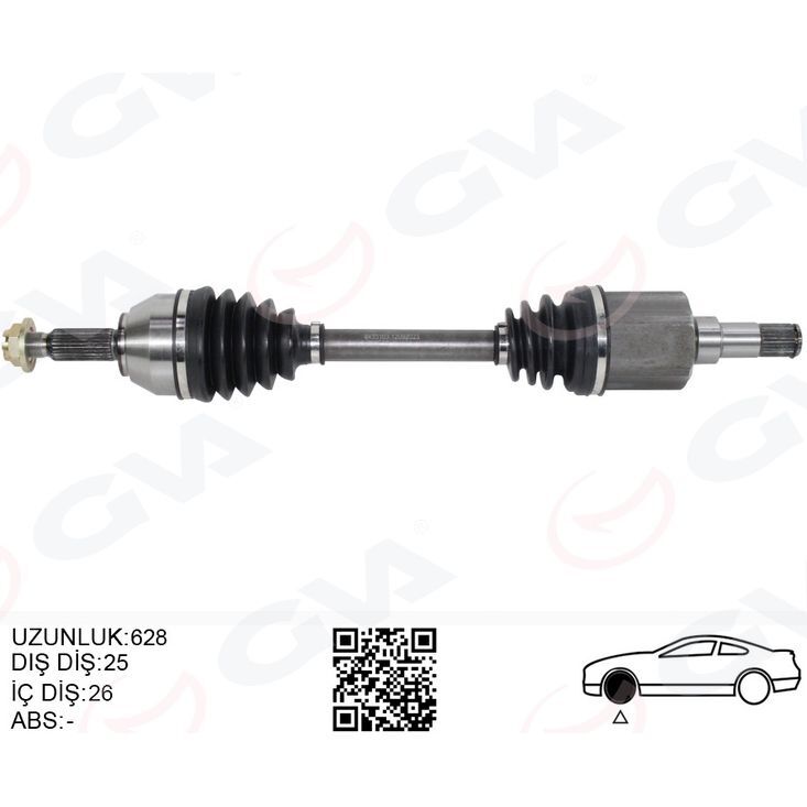 GVA ON AKS KOMPLE SOL TRANSIT CONNECT 1.8 TDCI 02>14 75 -90-110PS 628MM (2T143B437CD)