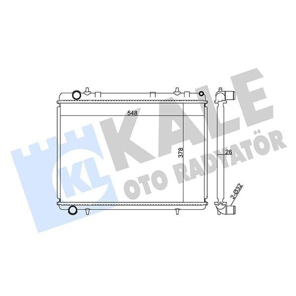 KALE RADYATOR SU RADYATÖRÜ PEUGEOT 307-CITROEN C4 1.6HDI 2.0 16V 04 > MT AC NAC BRAZING 378X548X26 (1330K1)