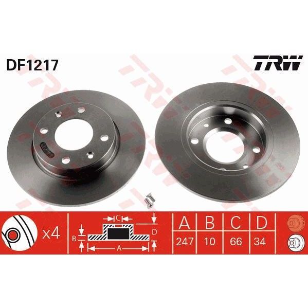 TRW ÖN FREN AYNASI P106 91-05 P306 93-01 P206 98-00 SAXO 96-04 C15 84-00 ZX 91-97 247.7X9.9 X4DL (4246.89)