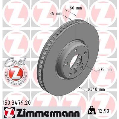ZIMMERMANN FREN DISKI ON SAG BMW F10 F07 F11 F12 F01 (34116785670)