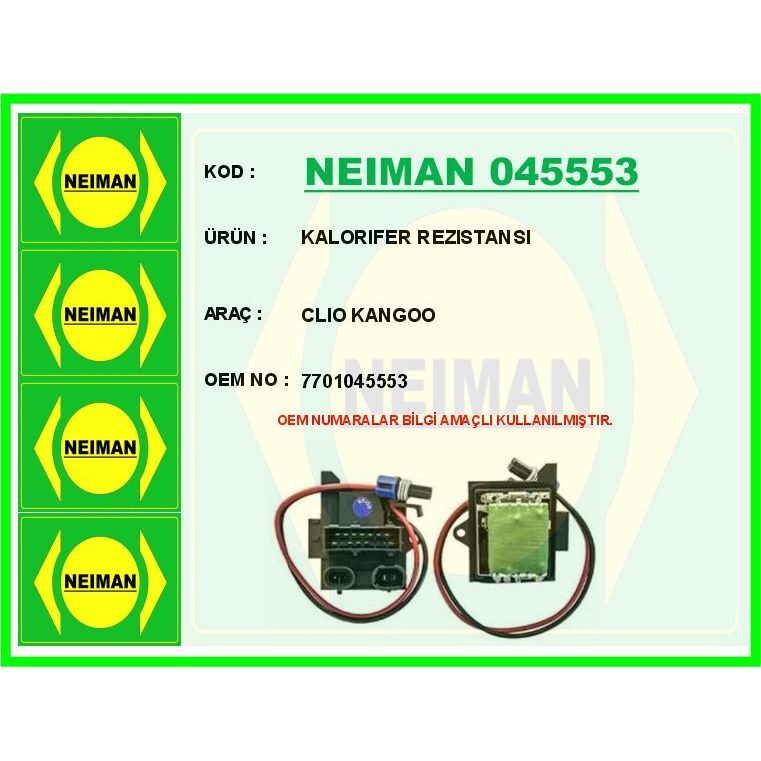 BESCHER KALORIFER REZISTANSI CLIO KANGOO (7701045553)
