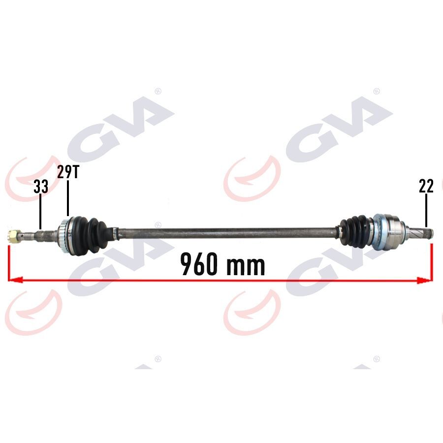 GVA KOMPLE AKS SAĞ OPEL VECTRA B 1.6 99-02 MAKYAJLI KASA ABS Lİ 29DİŞ 960MM (374350)