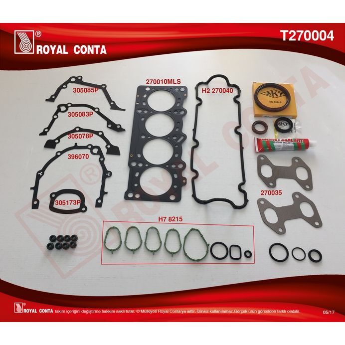 ROYAL MOTOR TAKIM CONTA SKT KEÇELİ/SUB.LASTİKLİ PALIO 1.2 8V 60-65 HP