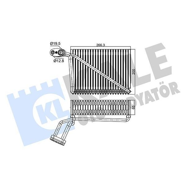 KALE RADYATOR KLİMA EVAPORATÖR A4-PASSAT 1.6-1.8-1.9 TDI-2.0 97-05 A4 95-01 200X262X65 8FV351211191 (8D1820103G)