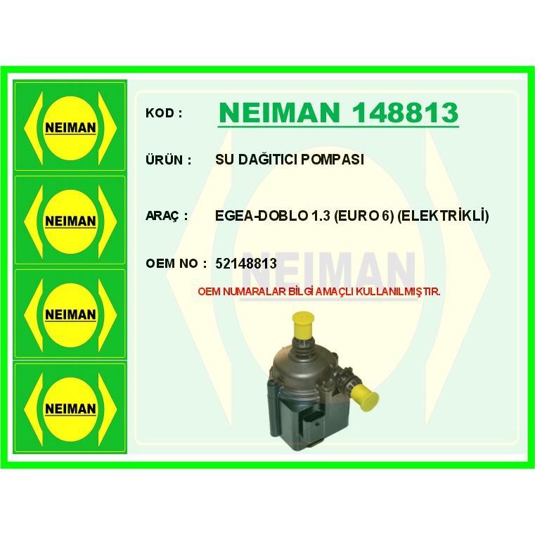 BESCHER SU DAĞITICI POMPASI EGEA-DOBLO 1.3 EURO 6 ELEKTRİKLİ (52148813)