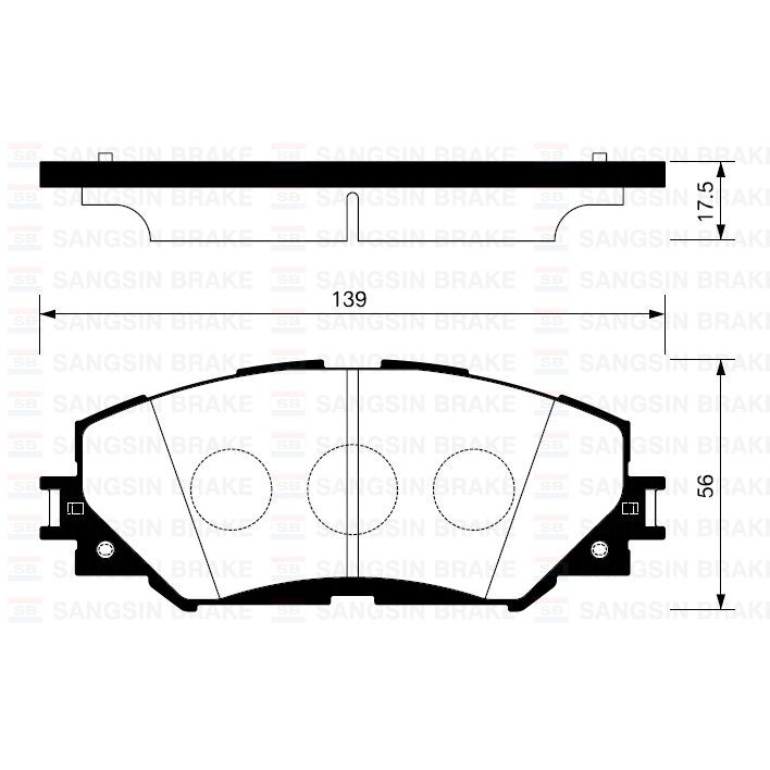 SANGSIN ÖN FREN BALATA TOYOTA AURIS. COROLLA 1.6L 1ZR-FE ZRE151 07-11 / 1.33L 1NR-FE NRE150 6 VITES 10-12 (0446502220)