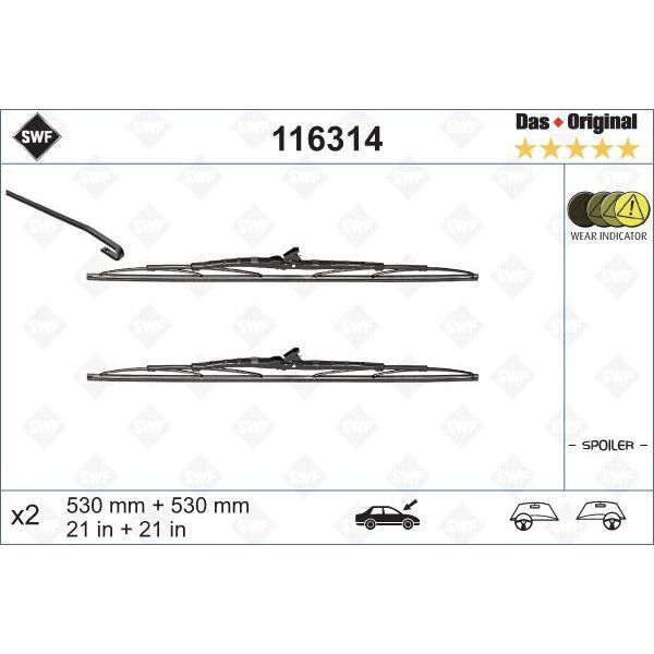 VALEO ÖN SİLECEK SÜPÜRGESİ TAKIM PASSAT VOLVO S70 V70 TRANSPORTER T4 530 530 MM (1392219)
