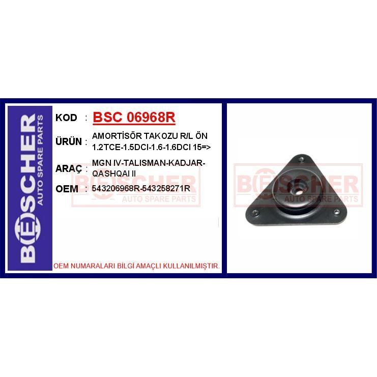 BESCHER AMORTİSÖR ÜST TAKOZU SAĞ-SOL RENAULT MEGANE IV 15> KADJAR 15> NISSAN QASHQAI II J11 13> 1.2 TCE 1 .5DCI 1.6 16V 1.6DCI (543206968R)