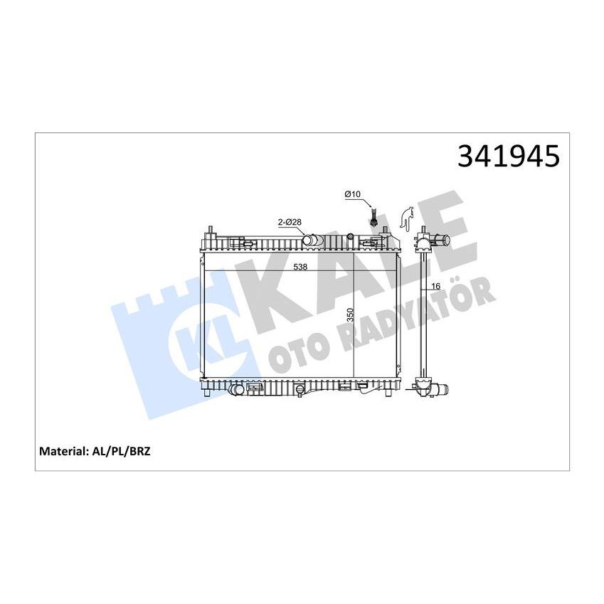 KALE RADYATOR MOTOR SU RADYATORU FIESTA 1.4TDCI 1.6TDCI 1.5TDCI 08>B MAX 1.5TDCI 1.6TDCI 12>TRANSIT COURIER 1.5TDCI 1.6TDCI 14> 350 558 18 (1516268)
